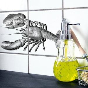 TILE DECALS - set of 2 - &quot;LOBSTER&quot;