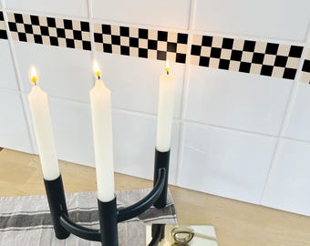 Fliesenaufkleber Bordüre -- 12 Stück "Chess-Border 12"