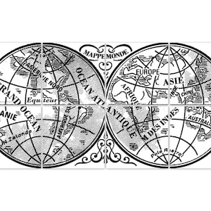 Fliesenaufkleber/Fliesentattoo 8er Set &quot;MAPPE MONDE&quot;