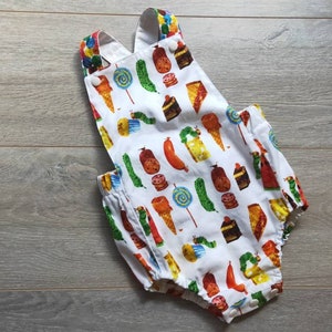 Hungry Caterpillar Romper, Caterpillar Outfit, Colourful Spots Romper, Summer Romper, Overall Romper, Hungry Caterpillar Boys Overalls ,