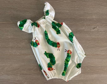 hungry caterpillar Dress, colourful Romper, Summer Playsuit, Food Romper, 1st Birthday outfit, Hungry Caterpillar Romper,