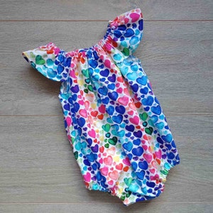 Rainbow hearts romper,bright hearts dress,rainbow baby romper, love heart romper,love heart dress, baby shower gift, newborn