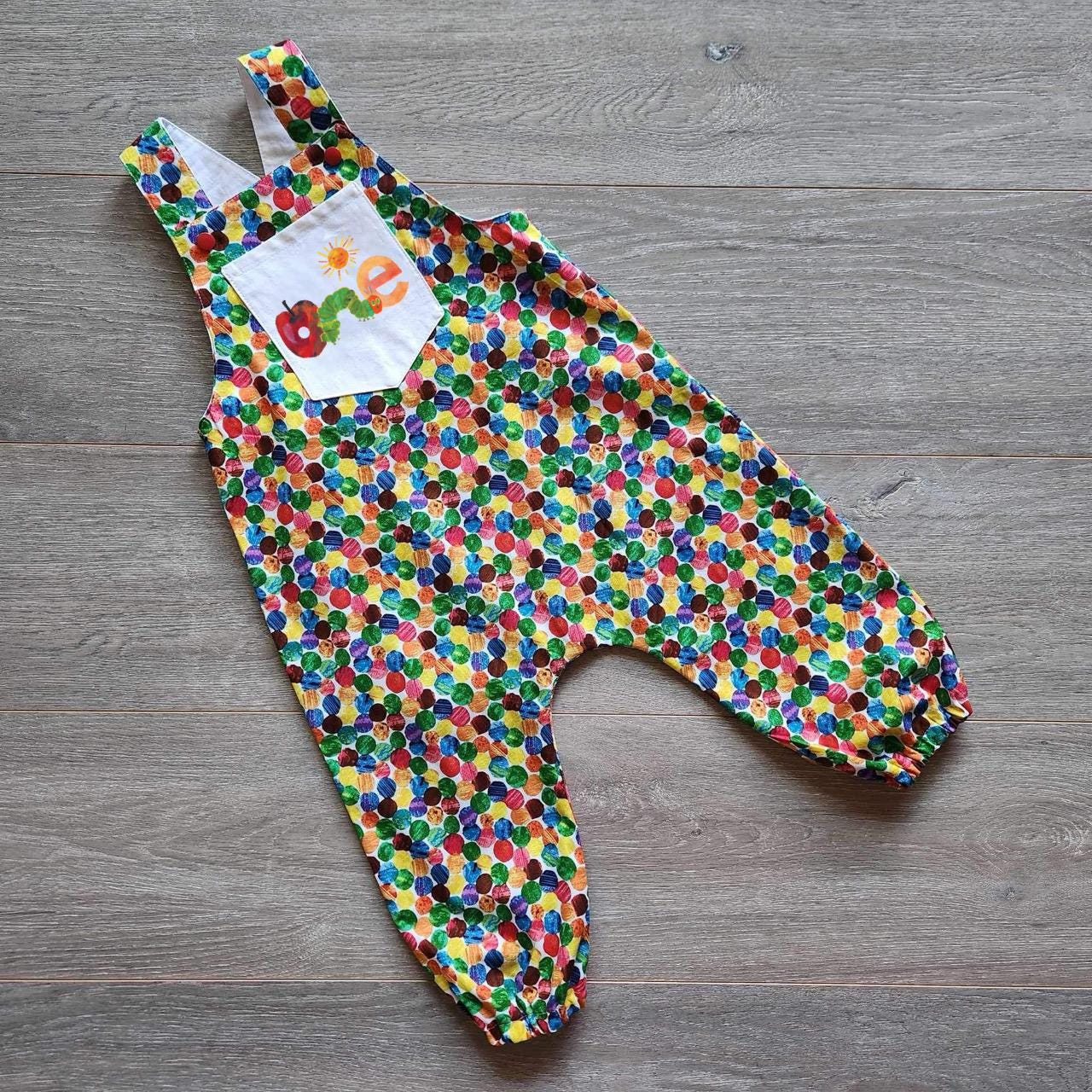 Hungry Caterpillar Romper, Caterpillar Outfit, Colourful Spots Romper, Summer Romper, Overall Romper, Hungry Caterpillar Boys Overalls ,