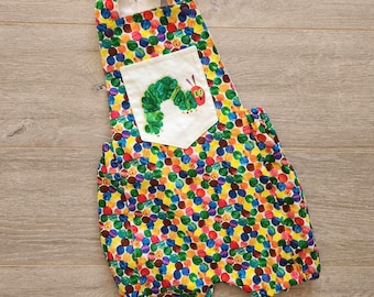 Hungry Caterpillar Romper, Caterpillar Outfit, Colourful Spots Romper, Summer Romper, Overall Romper, Hungry Caterpillar Boys Overalls ,