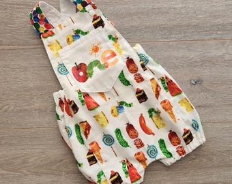 Mono de oruga hambrienta, traje de oruga, mono de lunares coloridos, mono de verano, mono enterizo, mono enterizo de oruga hambrienta para niños,