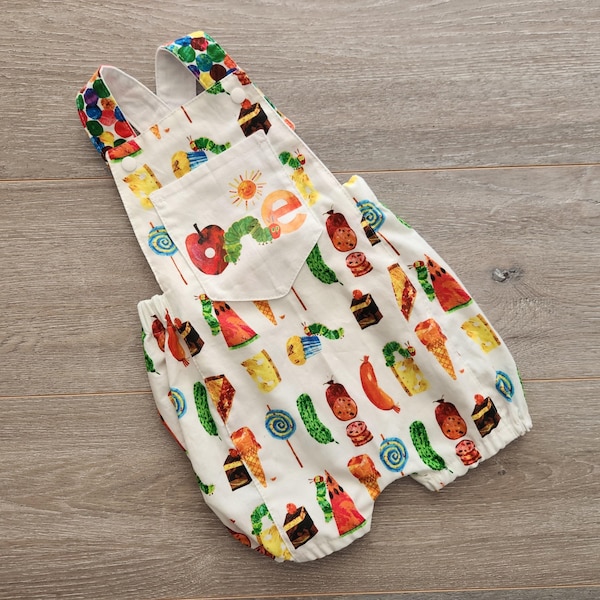 Mono de oruga hambrienta, traje de oruga, mono de lunares coloridos, mono de verano, mono enterizo, mono enterizo de oruga hambrienta para niños,