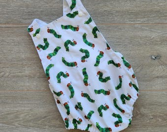 Hungry Caterpillar Romper, Caterpillar Outfit, 1st birthday playsuit, Summer Romper, Overall Romper, Hungry Caterpillar Boys Overalls ,