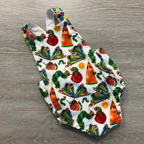 Hungry Caterpillar Romper, Caterpillar Outfit, Colourful Spots Romper, Summer Romper, Overall Romper, Hungry Caterpillar Boys Overalls ,