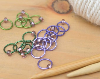 Snag Free Stitch Markers Pinks Yellows and Purples with Numbers 5mm Knitting Needles Set of 10 K34 Small Fits up to Size US 8