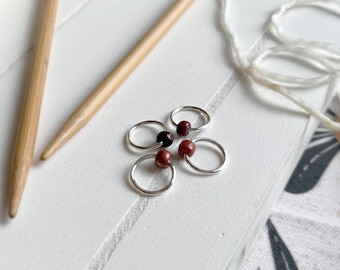 Snag-Free Mini Stitch Markers Set – Bronze Bead Knitting Notions