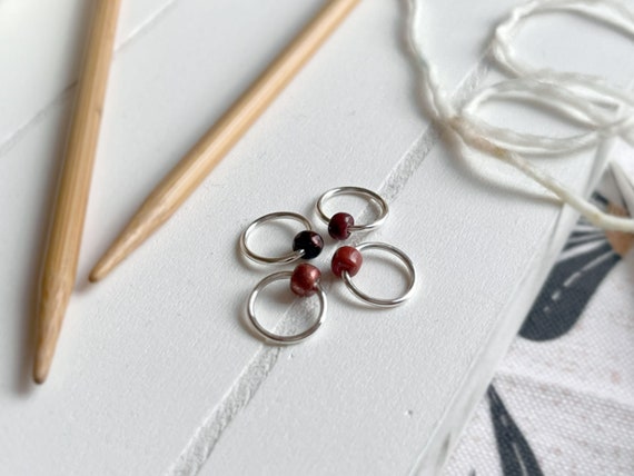 Mini/Raglan Set of 4 Snag Free Stitch Markers - Knitting Gift - Raglan Knitting - Knitting Notions - Pick Your Size - Shades of Bronze
