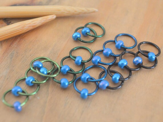 Snag Free Stitch Markers - Will-o'-the-Wisp - Dangle Free - Snag Free Knitting Stitch Markers - Small Medium Large Sizes Available