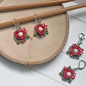 Polymer Clay Floral Stitch Markers: Knitting Crochet Accessories