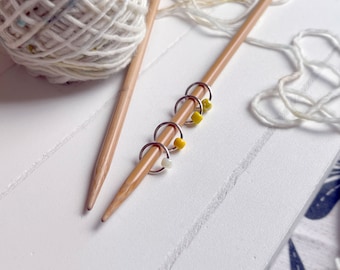 Mini/Raglan Set of 4 Snag Free Stitch Markers - Knitting Gift - Raglan Knitting - Knitting Notions - Pick Your Size - Shades of Yellow