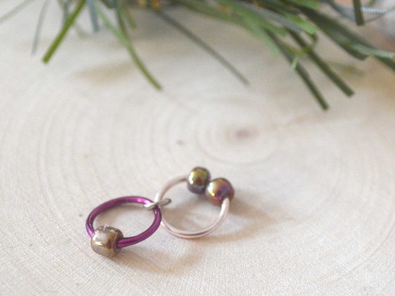 Magenta & Rose Gold Knitting Row Counter - Snag Free