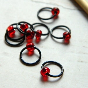 Knitting Stitch Markers - Volcanic - Dangle Free Snag Free - Multiple Sizes Available
