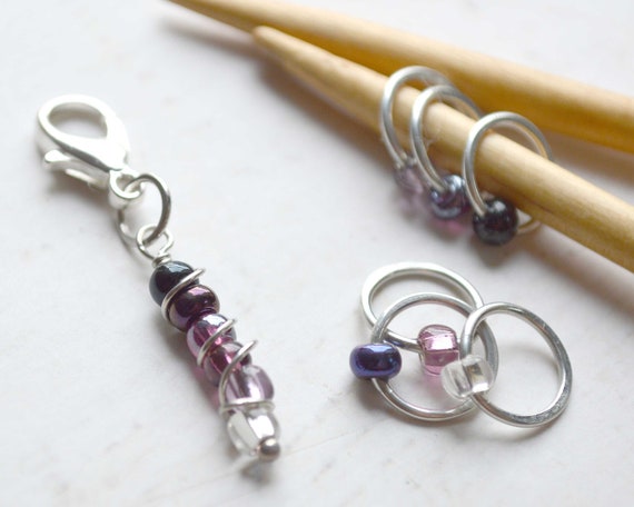 Knitting Stitch Markers - Ombre Collection - Purple - Stitch Markers for Knitters - Multiple Sizes - Made to Order