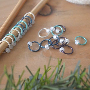 Snag Free Stitch Markers Winter Frost Dangle Free Snag Free Knitting Stitch Markers Small Medium Large Sizes Available image 4