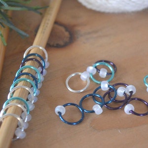 Snag Free Stitch Markers Winter Frost Dangle Free Snag Free Knitting Stitch Markers Small Medium Large Sizes Available image 2