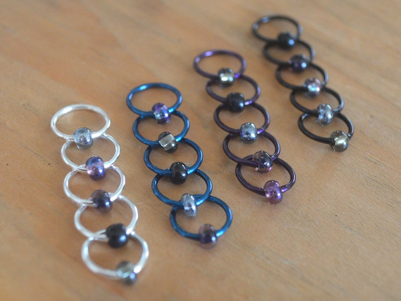 Snag Free Stitch Markers Eternity Dangle Free Snag Free Knitting Stitch Markers Small Medium Large Sizes Available image 6