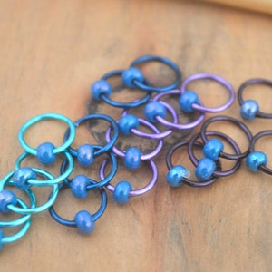 Knitting Stitch Markers Ethereal Snag Free and Dangle Free Snag Free Knitting Stitch Markers Small Medium Large Sizes Available image 1