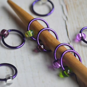 Radiant Orchid / Snag Free Knitting Stitch Markers - Small Medium Large Sizes Available