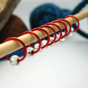 Snag Free Stitch Markers - Frost and Fire - Dangle Free Knitting Stitch Markers - Multiple Sizes Available