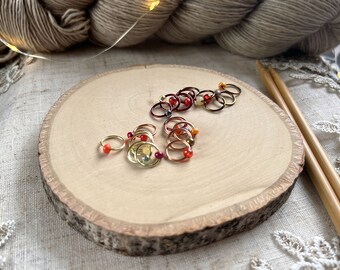 Snag Free Knitting Stitch Markers - Iridescent Glass Beads