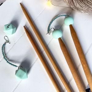 Knitting Needle Stoppers - Stitch Stoppers - Needle Point Protectors - Stitch Holders - Knitting Notions - Gift for Knitters - Seafoam