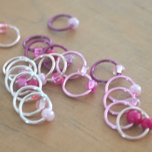 Snag Free Stitch Markers Pretty in Pink Dangle Free Snag Free Knitting Stitch Markers Small Medium Large Sizes Available image 7