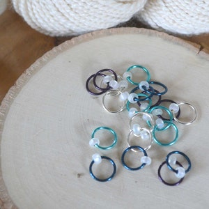 Snag Free Stitch Markers Winter Frost Dangle Free Snag Free Knitting Stitch Markers Small Medium Large Sizes Available image 3