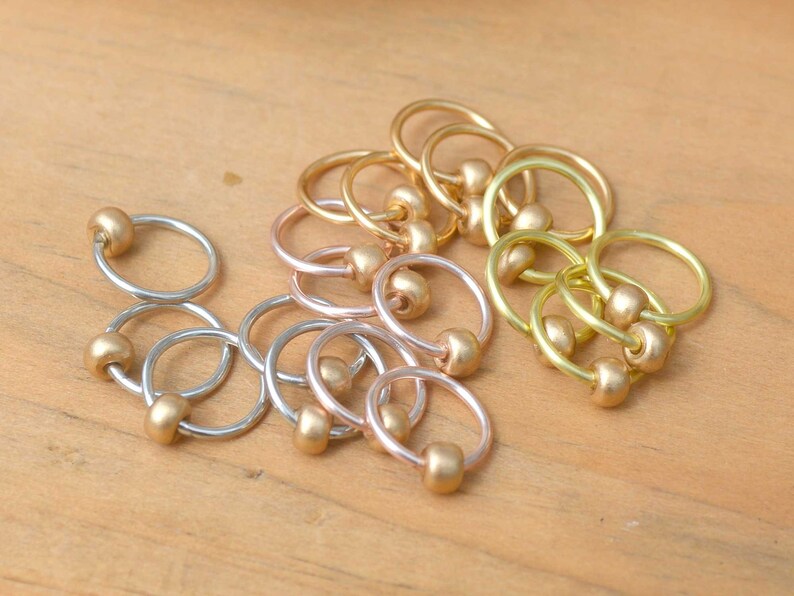 Snag Free Stitch Markers Warm Glow Dangle Free Snag Free Knitting Stitch Markers Small Medium Large Sizes Available image 5