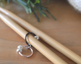 Black & Rose Gold Knitting Row Counter: Snag-Free Design