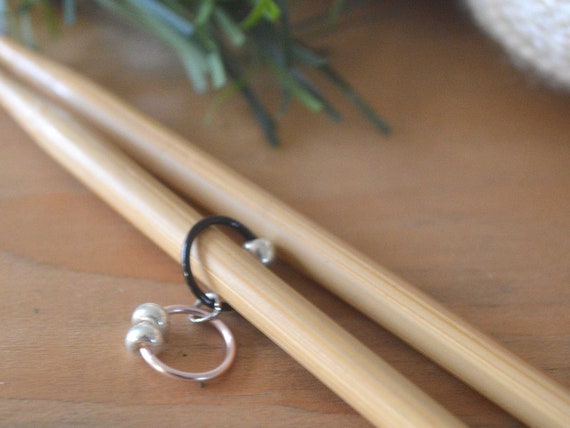 Two Row Counter - Black/Rose Gold - Snag Free Knitting Row Counter - Small Medium Large Sizes Available