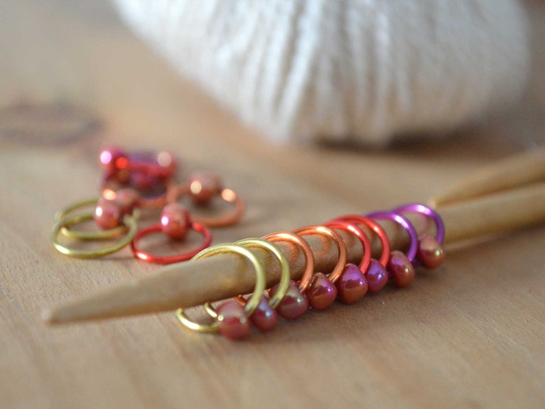 Snag Free Stitch Markers Dawn Dangle Free Snag Free Knitting Stitch Markers Small Medium Large Sizes Available image 3