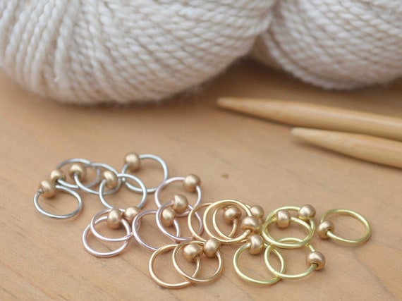 Snag Free Stitch Markers - Warm Glow - Dangle Free - Snag Free Knitting Stitch Markers - Small Medium Large Sizes Available