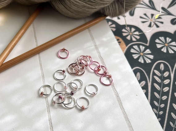 Knitting Stitch Markers - Glinda - Dangle Free, Snag Free Knitting Stitch Markers - Multiple Sizes Available