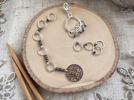 Knitting Row Counter - Five Row Counter - Stitch Markers - Knitting Counter - Knitting Accessory - Gift for Knitters - Tree of Life