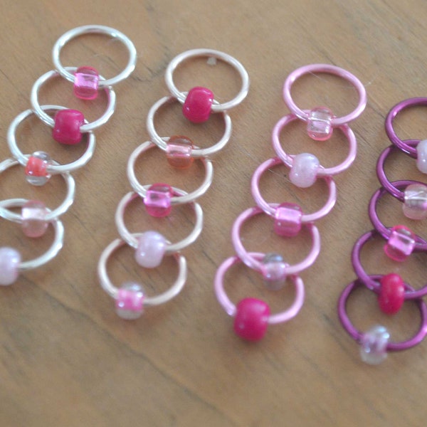 Snag Free Stitch Markers - Pretty in Pink - Dangle Free - Snag Free Knitting Stitch Markers - Small Medium Large Sizes Available