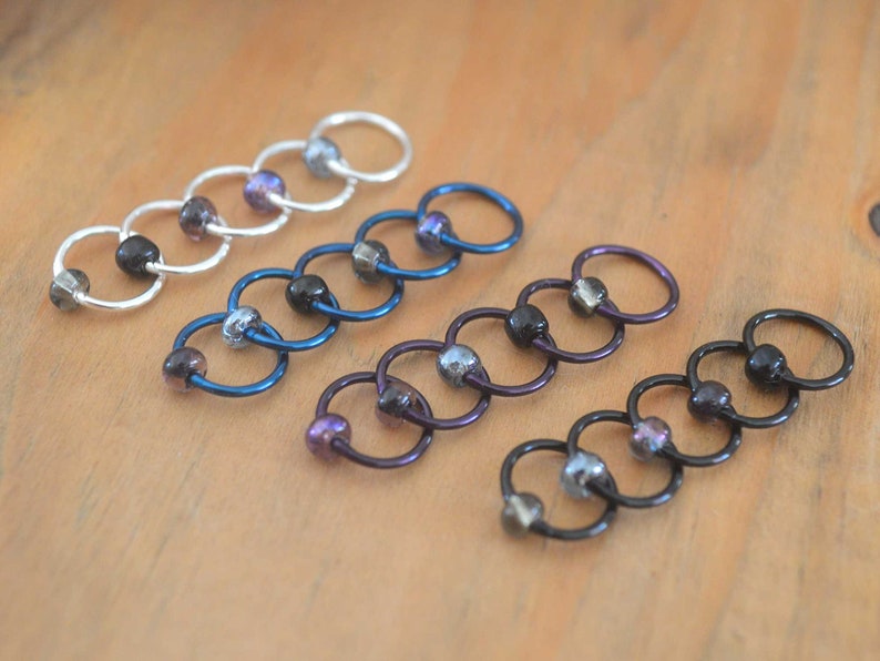 Snag Free Stitch Markers Eternity Dangle Free Snag Free Knitting Stitch Markers Small Medium Large Sizes Available image 4