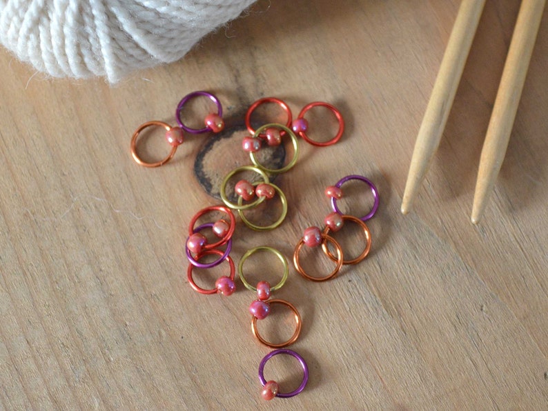 Snag Free Stitch Markers Dawn Dangle Free Snag Free Knitting Stitch Markers Small Medium Large Sizes Available image 4