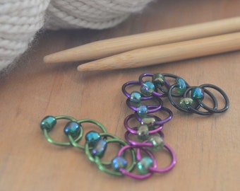 Snag Free Stitch Markers - Absinthe - Dangle Free - Snag Free Knitting Stitch Markers - Small Medium Large Sizes Available