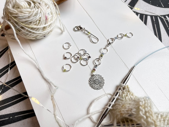 Knitting Row Counter - Five Row Counter - Stitch Markers - Knitting Counter - Knitting Accessory - Gift for Knitters - A Little Lace