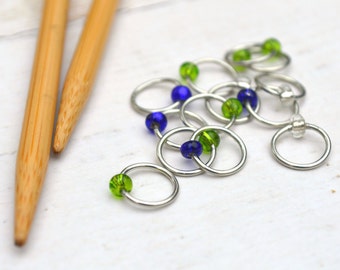 Stitch Markers - Beach Glass - Snag Free Knitting Stitch Markers - Small Medium Large Sizes Available