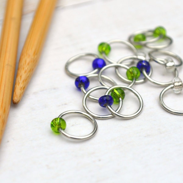 Stitch Markers - Beach Glass - Snag Free Knitting Stitch Markers - Small Medium Large Sizes Available