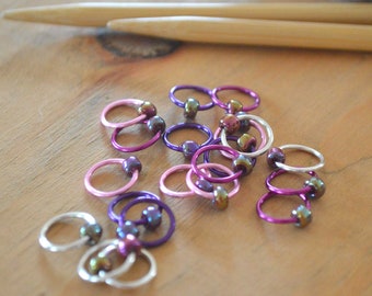 Snag Free Stitch Markers - Blushing - Dangle Free - Snag Free Knitting Stitch Markers - Small Medium Large Sizes Available