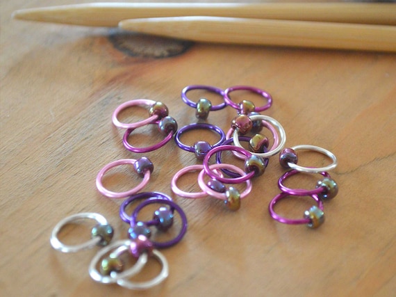 Snag Free Stitch Markers - Blushing - Dangle Free - Snag Free Knitting Stitch Markers - Small Medium Large Sizes Available