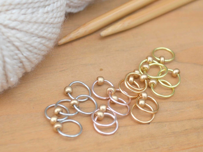 Snag Free Stitch Markers Warm Glow Dangle Free Snag Free Knitting Stitch Markers Small Medium Large Sizes Available image 7