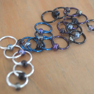 Snag Free Stitch Markers Eternity Dangle Free Snag Free Knitting Stitch Markers Small Medium Large Sizes Available image 1