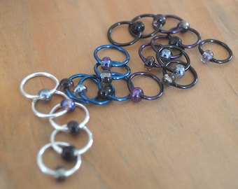 Eternity Snag-Free Knitting Stitch Markers - Beaded Rings